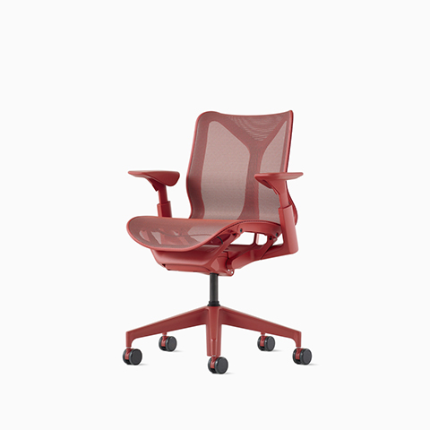 Three-quarter front view of a graphite Cosm low-back chair.