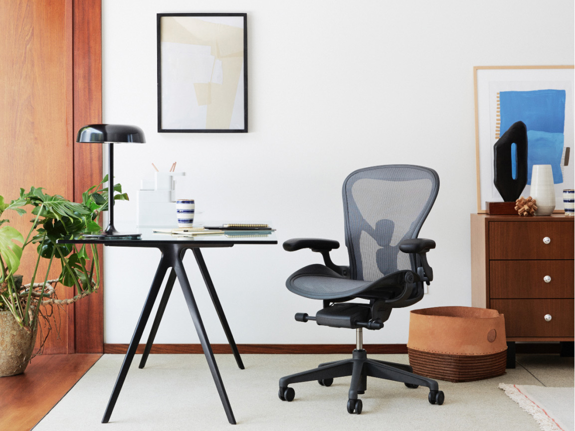 An Aeron Chair in a home office.